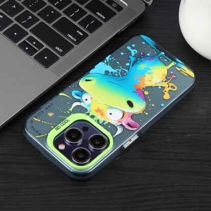 For iPhone 16 Animal Pattern Oil Painting Series PC + TPU Phone Case(Green Dog) - iPhone 16 Cases by PMC Jewellery | Online Shopping South Africa | PMC Jewellery | Buy Now Pay Later Mobicred