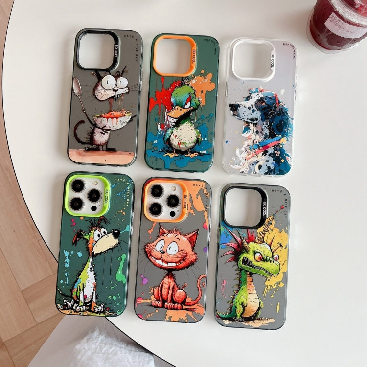 For iPhone 16 Pro Animal Pattern Oil Painting Series PC + TPU Phone Case(Happy Pig) - iPhone 16 Pro Cases by PMC TechLife | Online Shopping South Africa | PMC TechLife | Buy Now Pay Later Mobicred