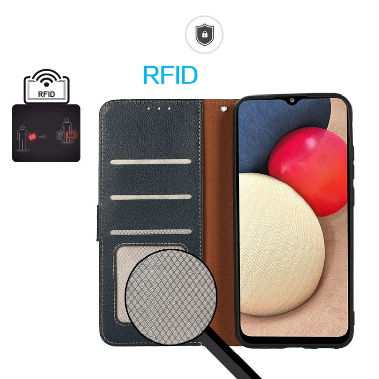 For OPPO Reno11 Pro Global KHAZNEH Litchi Texture Leather RFID Phone Case(Blue) - Reno11 Pro Cases by PMC TechLife | Online Shopping South Africa | PMC TechLife | Buy Now Pay Later Mobicred