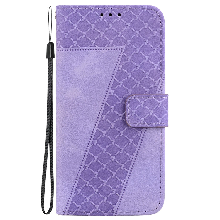 For iPhone 16e Seven-shaped Embossed Leather Phone Case(Purple) - iPhone 16e Cases by PMC TechLife | Online Shopping South Africa | PMC TechLife | Buy Now Pay Later Mobicred