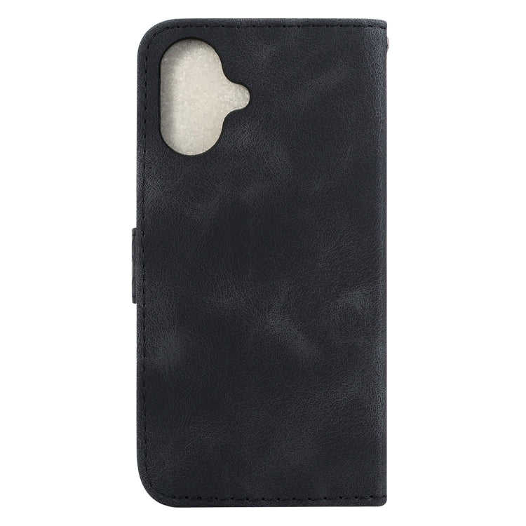 For iPhone 16 Seven-shaped Embossed Leather Phone Case(Black) - iPhone 16 Cases by PMC TechLife | Online Shopping South Africa | PMC TechLife | Buy Now Pay Later Mobicred