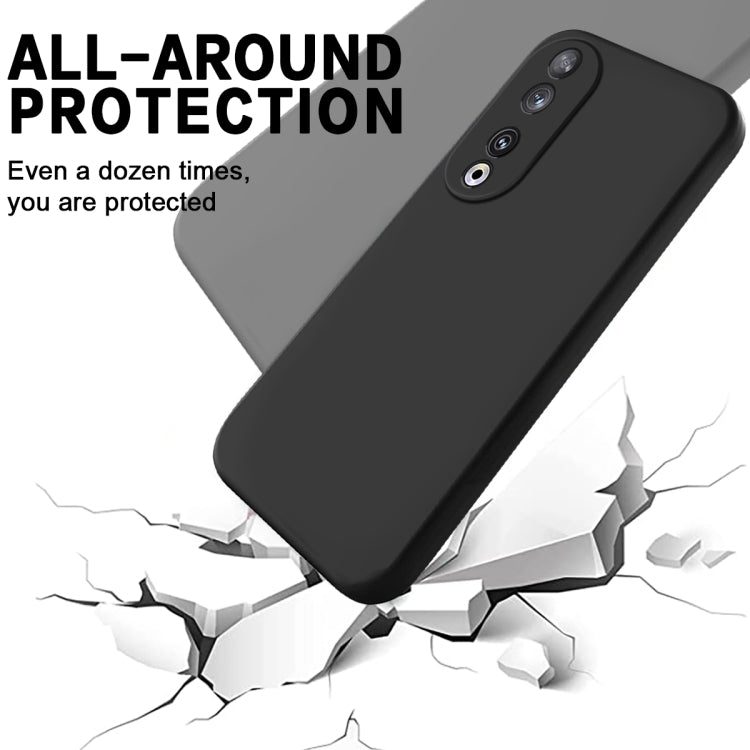 For Honor 90 Pure Color Liquid Silicone Shockproof Phone Case(Black) - Honor Cases by PMC Jewellery | Online Shopping South Africa | PMC Jewellery | Buy Now Pay Later Mobicred