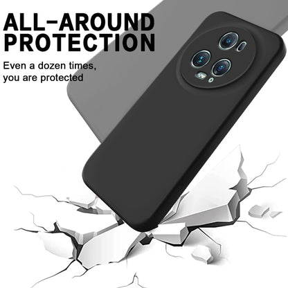 For Honor Magic5 Pro Pure Color Liquid Silicone Shockproof Phone Case(Black) - Honor Cases by PMC Jewellery | Online Shopping South Africa | PMC Jewellery | Buy Now Pay Later Mobicred