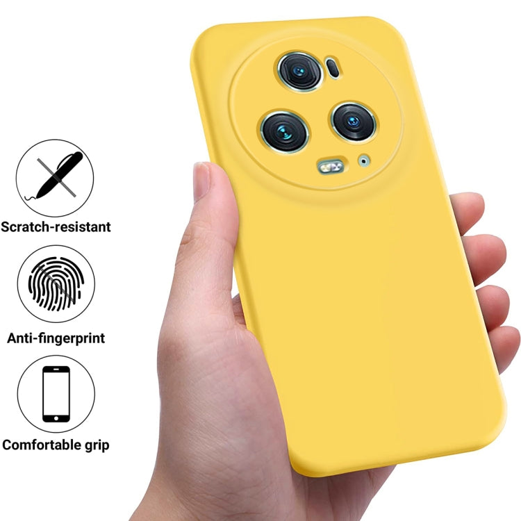 For Honor Magic5 Pro Solid Color Liquid Silicone Dropproof Full Coverage Phone Case(Yellow) - Honor Cases by PMC TechLife | Online Shopping South Africa | PMC TechLife | Buy Now Pay Later Mobicred