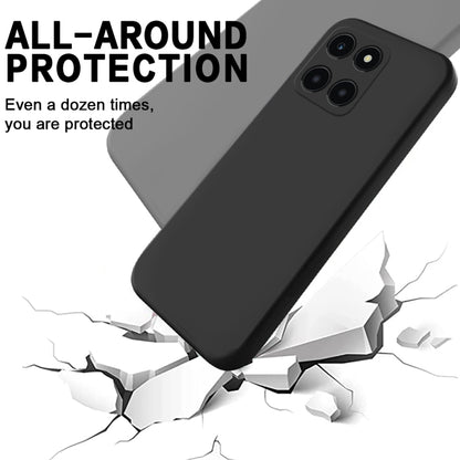 For Honor X6a Pure Color Liquid Silicone Shockproof Phone Case(Black) - Honor Cases by PMC Jewellery | Online Shopping South Africa | PMC Jewellery