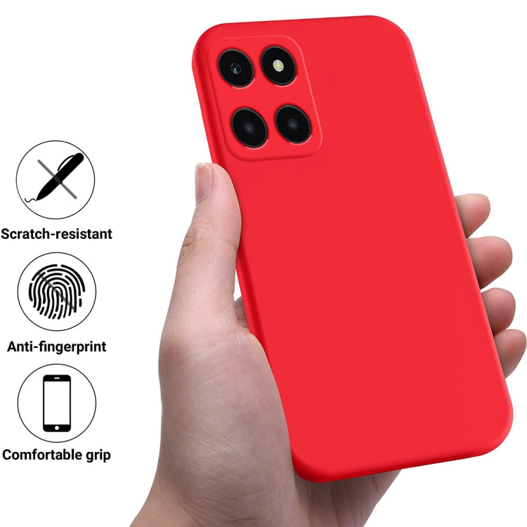 For Honor X6a Pure Color Liquid Silicone Shockproof Phone Case(Red) - Honor Cases by PMC TechLife | Online Shopping South Africa | PMC TechLife | Buy Now Pay Later Mobicred