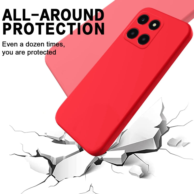 For Honor X6a Pure Color Liquid Silicone Shockproof Phone Case(Red) - Honor Cases by PMC TechLife | Online Shopping South Africa | PMC TechLife | Buy Now Pay Later Mobicred