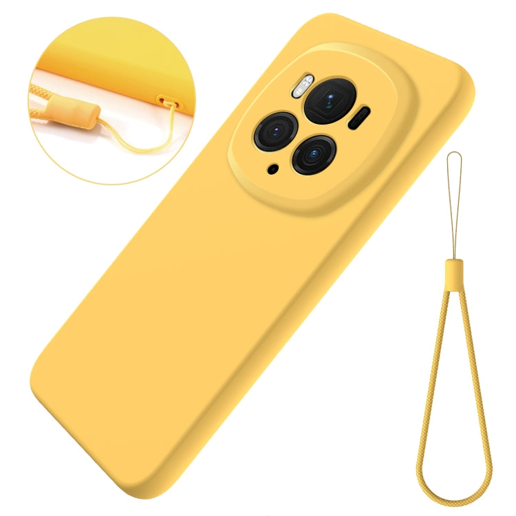 For Honor Magic6 Pro Pure Color Liquid Silicone Shockproof Phone Case(Yellow) - Honor Cases by PMC Jewellery | Online Shopping South Africa | PMC Jewellery | Buy Now Pay Later Mobicred