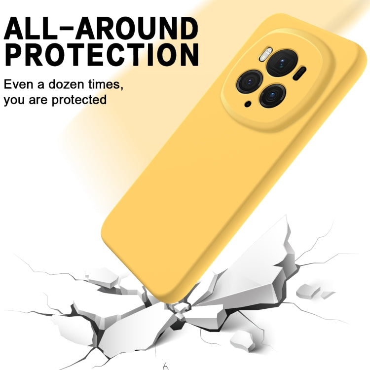 For Honor Magic6 Pro Pure Color Liquid Silicone Shockproof Phone Case(Yellow) - Honor Cases by PMC Jewellery | Online Shopping South Africa | PMC Jewellery | Buy Now Pay Later Mobicred