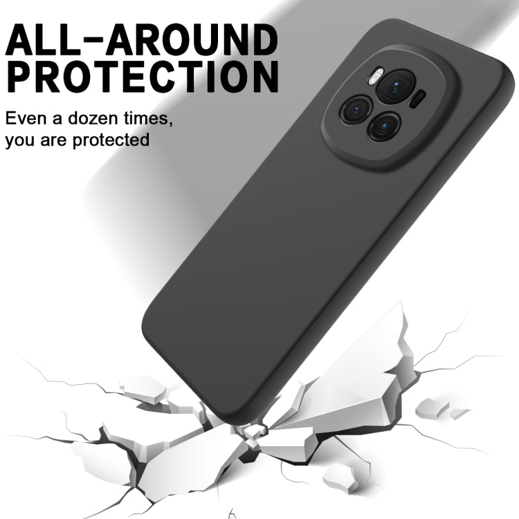 For Honor Magic6 Pure Color Liquid Silicone Shockproof Phone Case(Black) - Honor Cases by PMC Jewellery | Online Shopping South Africa | PMC Jewellery | Buy Now Pay Later Mobicred