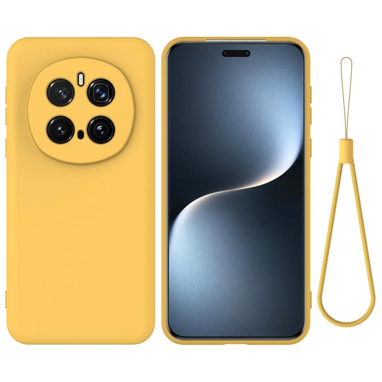 For Honor Magic7 Pro Solid Color Liquid Silicone Dropproof Full Coverage Phone Case(Yellow) - free shipping - PMC TechLife - Order now!