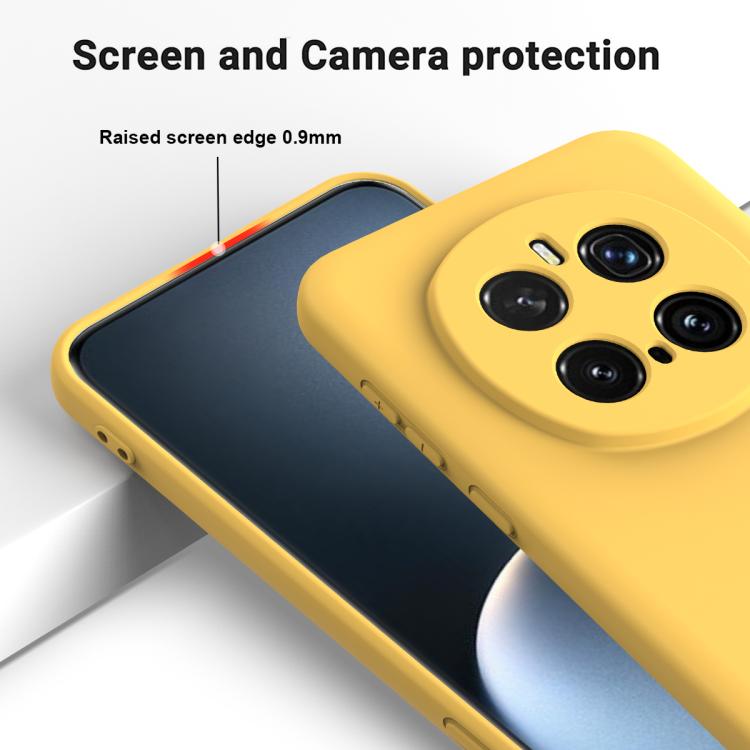 For Honor Magic7 Pro Solid Color Liquid Silicone Dropproof Full Coverage Phone Case(Yellow) - free shipping - PMC TechLife - Order now!