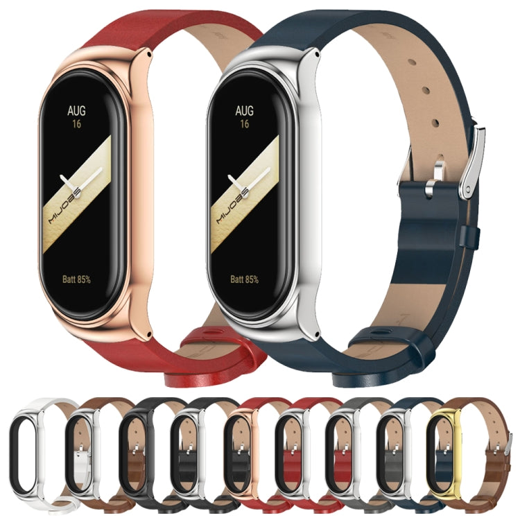For Xiaomi Mi Band 8 Mijobs CS Case Microfiber PU Leather Watch Band(Brown Gold) - free shipping - PMc TechLife - Order now!