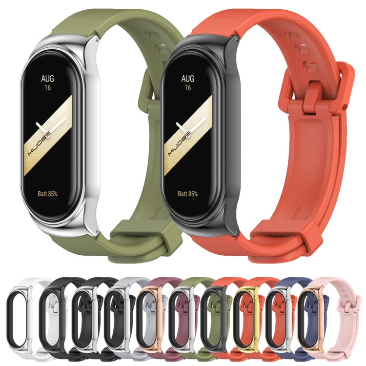 For Xiaomi Mi Band 8 Mijobs CS Case Silicone Watch Band(White Silver) - free shipping - PMc TechLife - Order now!