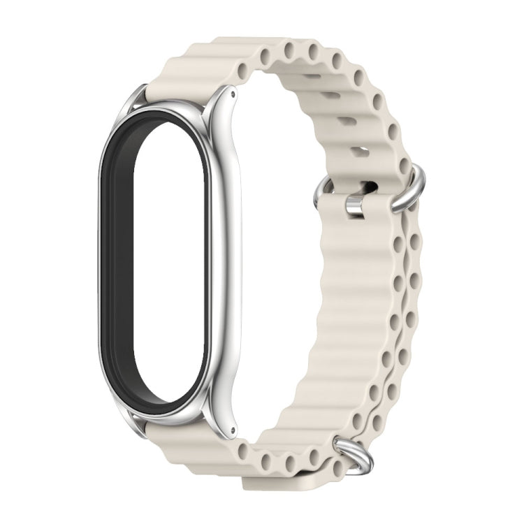 For Xiaomi Mi Band 8 Mijobs Plus Case Marine Silicone Breathable Watch Band(Grey Silver) - free shipping - PMc TechLife - Order now!