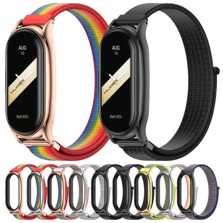 For Xiaomi Mi Band 8 Mijobs Plus Case Breathable Nylon Loop Watch Band(Colorful Silver) - free shipping - PMc TechLife - Order now!
