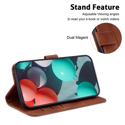 For Honor Magic6 Pro Seven-shaped Embossed Leather Phone Case(Brown) - Honor Cases by PMC Jewellery | Online Shopping South Africa | PMC Jewellery | Buy Now Pay Later Mobicred