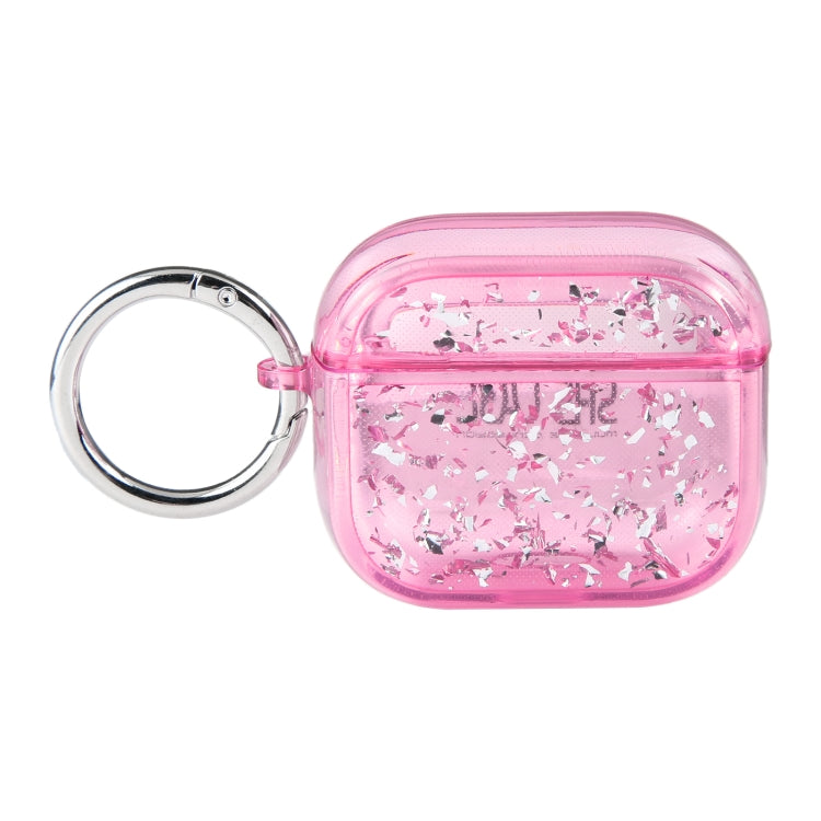 For AirPods Pro Silver Foil Epoxy Bluetooth Earphone Protective Case(Pink) - For AirPods Pro by PMC Jewellery | Online Shopping South Africa | PMC Jewellery | Buy Now Pay Later Mobicred