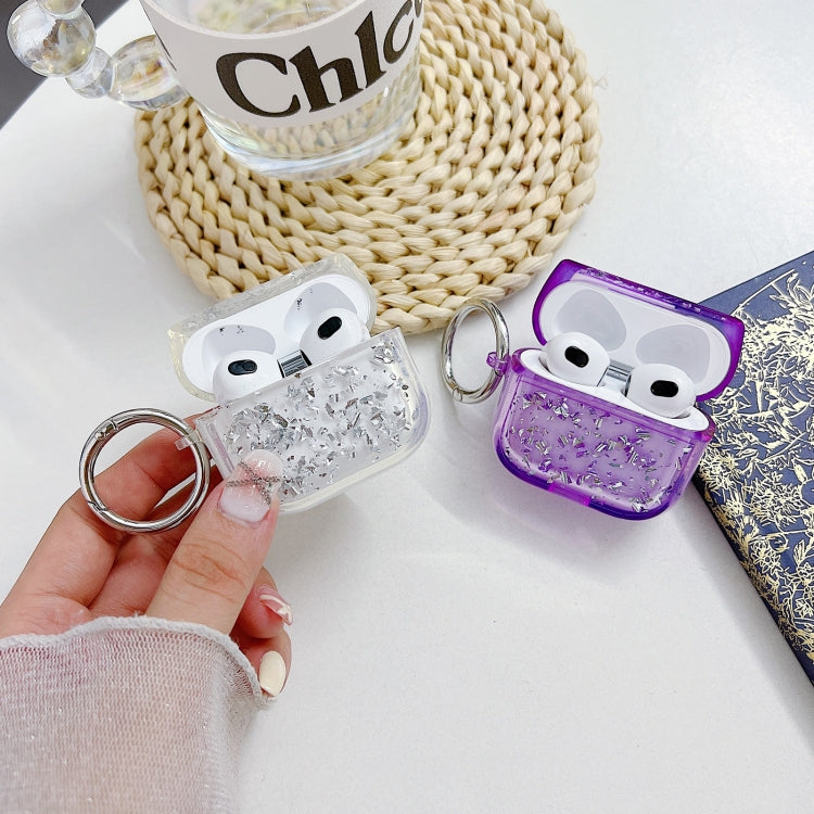For AirPods 3 Silver Foil Epoxy Bluetooth Earphone Protective Case(Transparent) - For AirPods 3 by PMC Jewellery | Online Shopping South Africa | PMC Jewellery | Buy Now Pay Later Mobicred