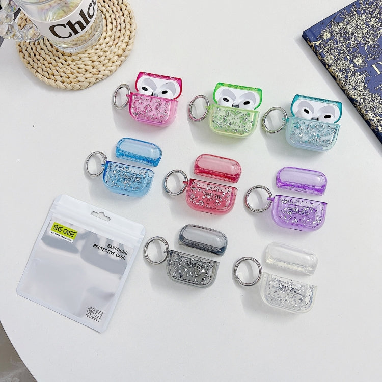For AirPods Pro Silver Foil Epoxy Bluetooth Earphone Protective Case(Purple) - For AirPods Pro by PMC Jewellery | Online Shopping South Africa | PMC Jewellery | Buy Now Pay Later Mobicred
