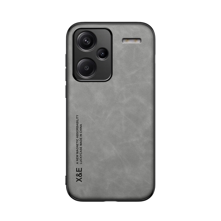 For Xiaomi Redmi Note 13 Pro+ 5G Skin Feel Magnetic Leather Back Phone Case(Light Grey) - Note 13 Pro+ Cases by PMC Jewellery | Online Shopping South Africa | PMC Jewellery | Buy Now Pay Later Mobicred