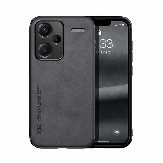 For Xiaomi Redmi Note 13 Pro+ 5G Skin Feel Magnetic Leather Back Phone Case(Dark Grey) - Note 13 Pro+ Cases by PMC Jewellery | Online Shopping South Africa | PMC Jewellery