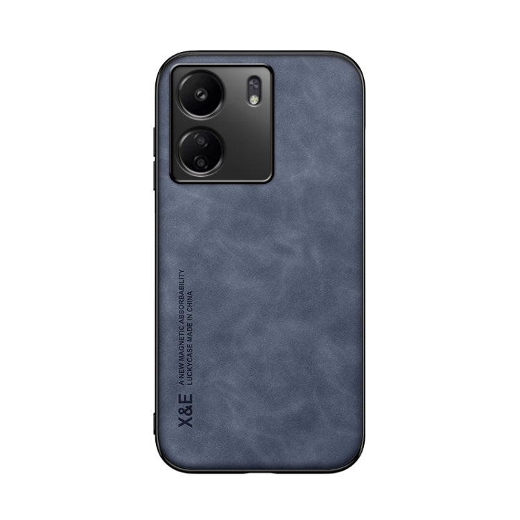 For Xiaomi Redmi 13C Skin Feel Magnetic Leather Back Phone Case(Blue) - 13C Cases by PMC TechLife | Online Shopping South Africa | PMC TechLife | Buy Now Pay Later Mobicred