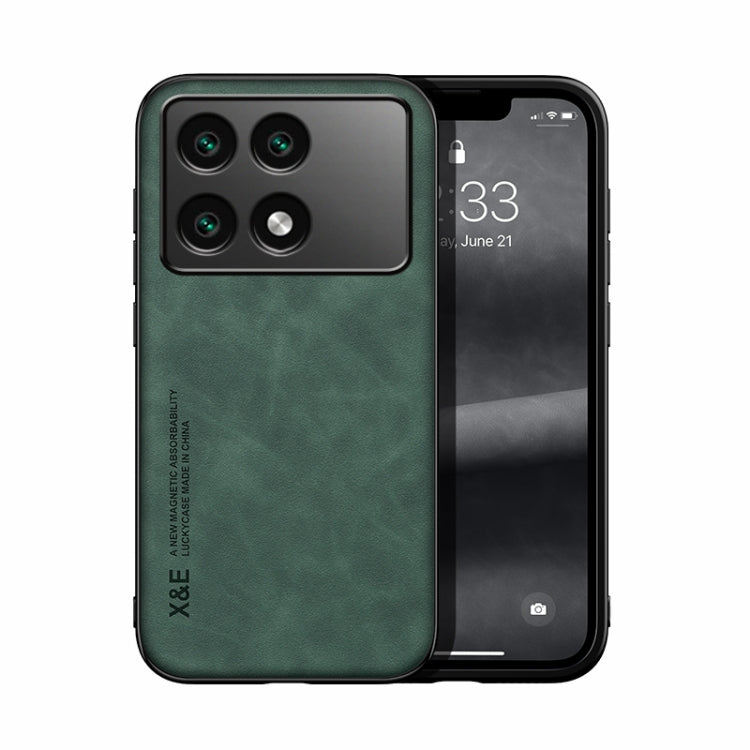 For Xiaomi Redmi K70 Skin Feel Magnetic Leather Back Phone Case(Green) - K70 Cases by PMC Jewellery | Online Shopping South Africa | PMC Jewellery | Buy Now Pay Later Mobicred