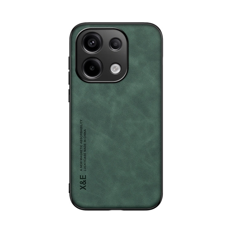 For Xiaomi Redmi Note 13 Pro 4G Skin Feel Magnetic Leather Back Phone Case(Green) - Note 13 Pro Cases by PMC TechLife | Online Shopping South Africa | PMC TechLife | Buy Now Pay Later Mobicred