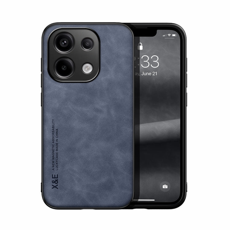 For Xiaomi Redmi Note 13 Pro 4G Skin Feel Magnetic Leather Back Phone Case(Blue) - Xiaomi Cases by PMC TechLife | Online Shopping South Africa | PMC TechLife | Buy Now Pay Later Mobicred