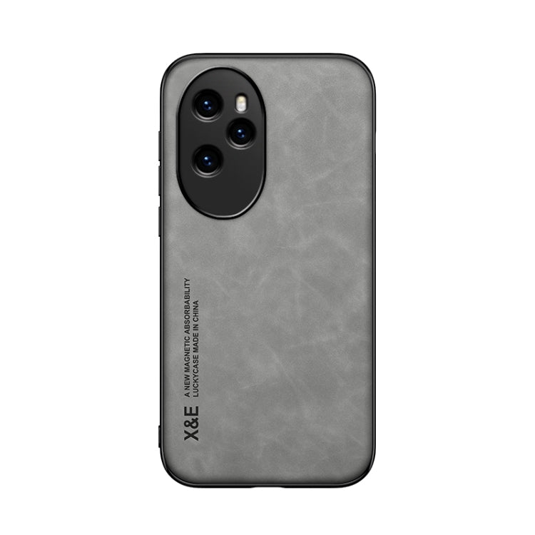 For Honor 100 Pro Skin Feel Magnetic Leather Back Phone Case(Light Grey) - Honor Cases by PMC Jewellery | Online Shopping South Africa | PMC Jewellery