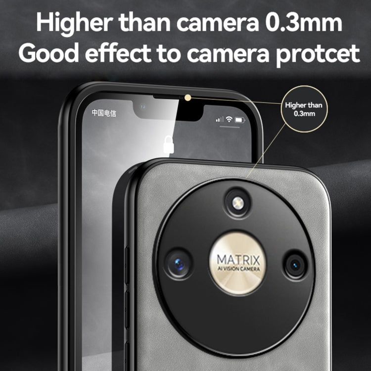 For Honor Magic6 Pro Skin Feel Magnetic Leather Back Phone Case(Dark Grey) - Honor Cases by PMC TechLife | Online Shopping South Africa | PMC TechLife