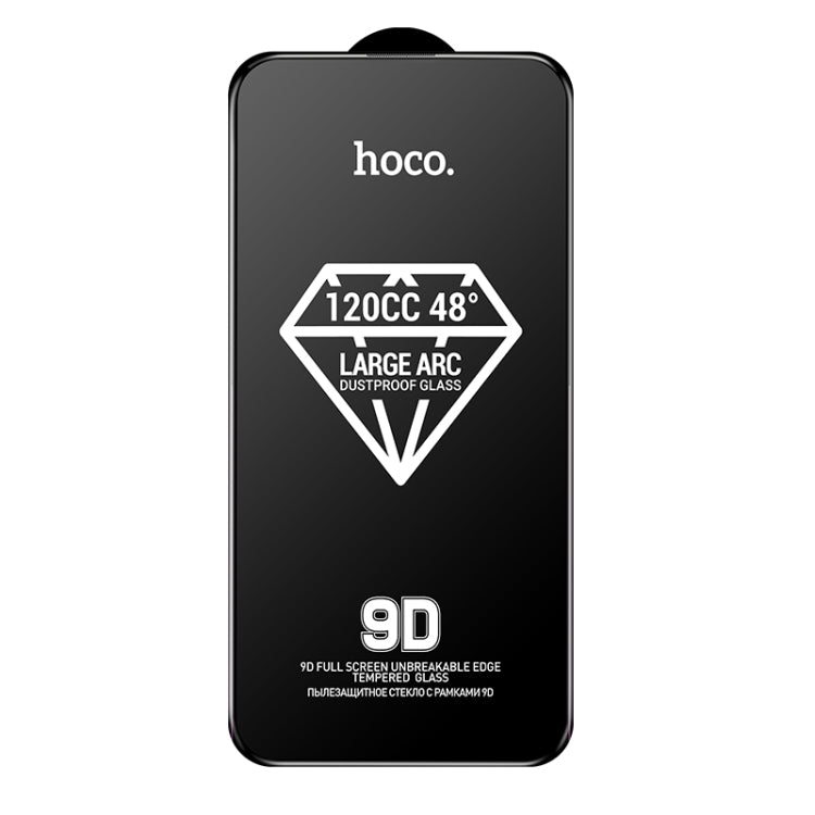 For iPhone 16 Pro hoco A34 9D Large Arc Dustproof Diamond Tempered Glass Film - iPhone 16 Pro Tempered Glass by hoco | Online Shopping South Africa | PMC Jewellery | Buy Now Pay Later Mobicred