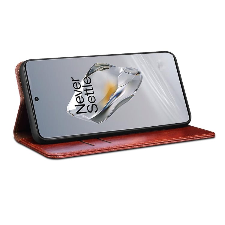 For OnePlus 12 Oil Wax Crazy Horse Texture Leather Phone Case(Brown) - OnePlus Cases by PMC TechLife | Online Shopping South Africa | PMC TechLife