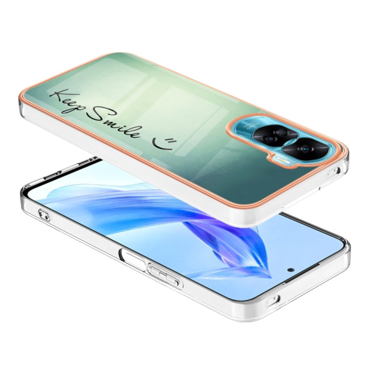 For Honor 90 Lite 5G Electroplating Marble Dual-side IMD Phone Case(Smile) - Honor Cases by PMC Jewellery | Online Shopping South Africa | PMC Jewellery | Buy Now Pay Later Mobicred