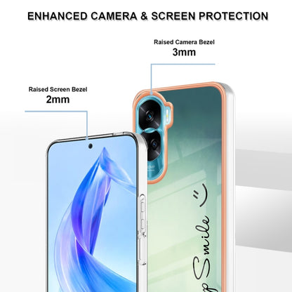 For Honor 90 Lite 5G Electroplating Marble Dual-side IMD Phone Case(Smile) - Honor Cases by PMC Jewellery | Online Shopping South Africa | PMC Jewellery | Buy Now Pay Later Mobicred