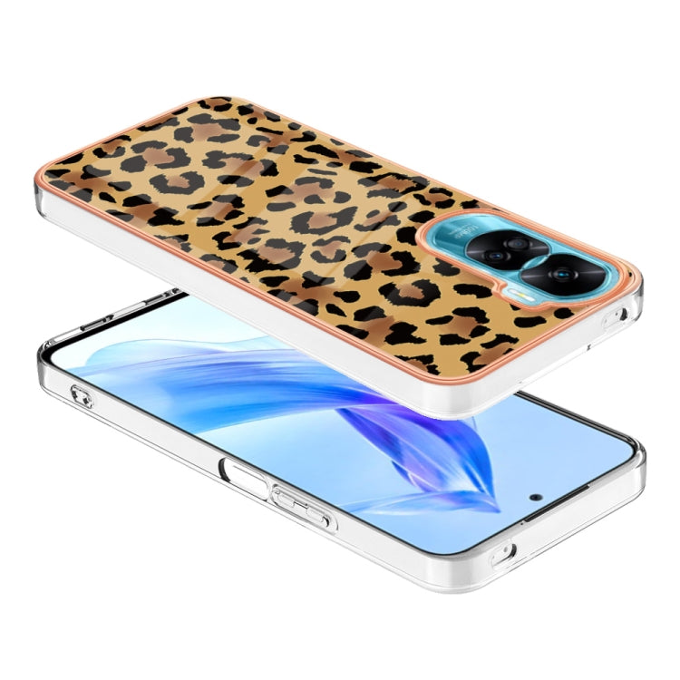 For Honor 90 Lite 5G Electroplating Marble Dual-side IMD Phone Case(Leopard Print) - Honor Cases by PMC Jewellery | Online Shopping South Africa | PMC Jewellery | Buy Now Pay Later Mobicred