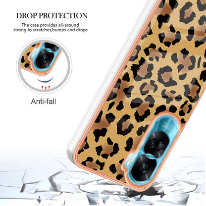 For Honor 90 Lite 5G Electroplating Marble Dual-side IMD Phone Case(Leopard Print) - Honor Cases by PMC Jewellery | Online Shopping South Africa | PMC Jewellery | Buy Now Pay Later Mobicred