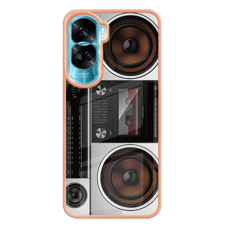 For Honor 90 Lite 5G Electroplating Marble Dual-side IMD Phone Case(Retro Radio) - Honor Cases by PMC Jewellery | Online Shopping South Africa | PMC Jewellery | Buy Now Pay Later Mobicred