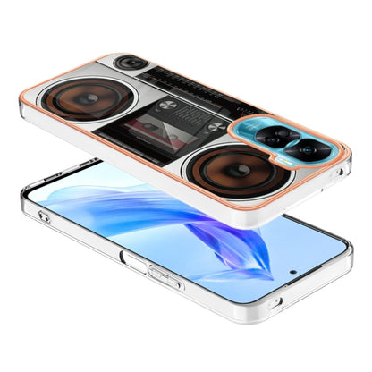 For Honor 90 Lite 5G Electroplating Marble Dual-side IMD Phone Case(Retro Radio) - Honor Cases by PMC Jewellery | Online Shopping South Africa | PMC Jewellery | Buy Now Pay Later Mobicred