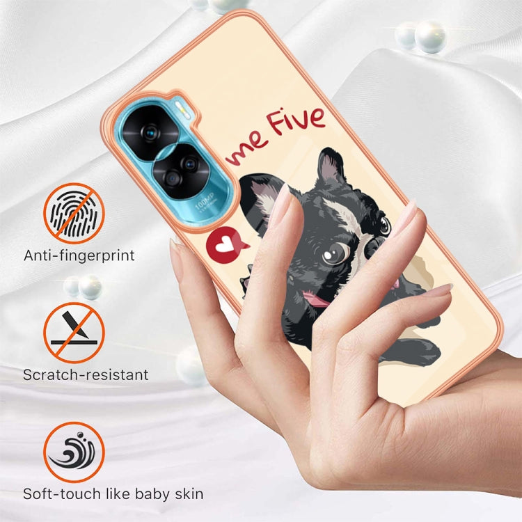 For Honor 90 Lite 5G Electroplating Marble Dual-side IMD Phone Case(Lucky Dog) - Honor Cases by PMC TechLife | Online Shopping South Africa | PMC TechLife | Buy Now Pay Later Mobicred