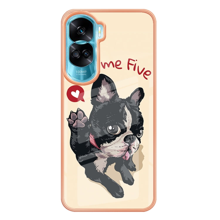 For Honor 90 Lite 5G Electroplating Marble Dual-side IMD Phone Case(Lucky Dog) - Honor Cases by PMC TechLife | Online Shopping South Africa | PMC TechLife | Buy Now Pay Later Mobicred