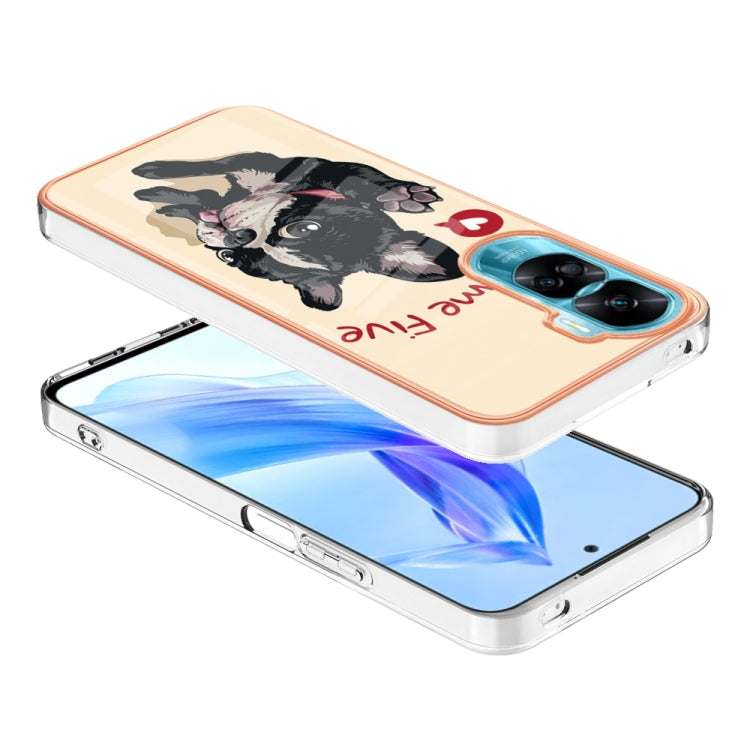 For Honor 90 Lite 5G Electroplating Marble Dual-side IMD Phone Case(Lucky Dog) - Honor Cases by PMC TechLife | Online Shopping South Africa | PMC TechLife | Buy Now Pay Later Mobicred