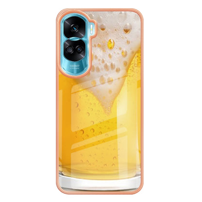 For Honor 90 Lite 5G Electroplating Marble Dual-side IMD Phone Case(Draft Beer) - Honor Cases by PMC Jewellery | Online Shopping South Africa | PMC Jewellery | Buy Now Pay Later Mobicred