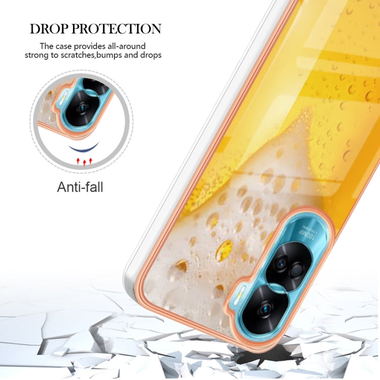 For Honor 90 Lite 5G Electroplating Marble Dual-side IMD Phone Case(Draft Beer) - Honor Cases by PMC Jewellery | Online Shopping South Africa | PMC Jewellery | Buy Now Pay Later Mobicred