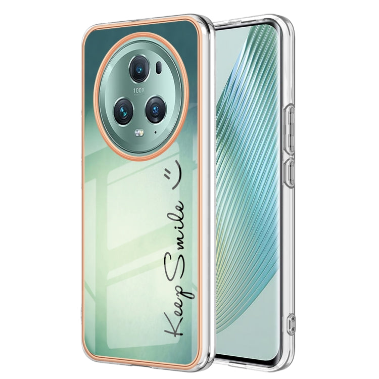 For Honor Magic 5 Pro Electroplating Marble Dual-side IMD Phone Case(Smile) - Honor Cases by PMC Jewellery | Online Shopping South Africa | PMC Jewellery | Buy Now Pay Later Mobicred