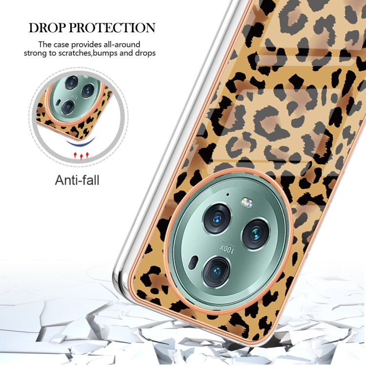 For Honor Magic 5 Pro Electroplating Marble Dual-side IMD Phone Case(Leopard Print) - Honor Cases by PMC Jewellery | Online Shopping South Africa | PMC Jewellery | Buy Now Pay Later Mobicred