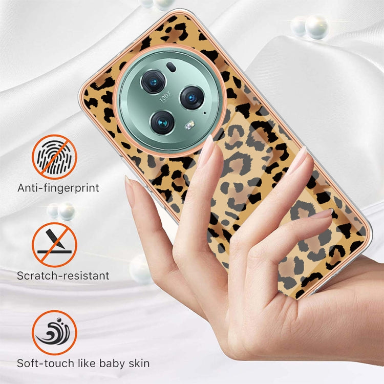 For Honor Magic 5 Pro Electroplating Marble Dual-side IMD Phone Case(Leopard Print) - Honor Cases by PMC Jewellery | Online Shopping South Africa | PMC Jewellery | Buy Now Pay Later Mobicred