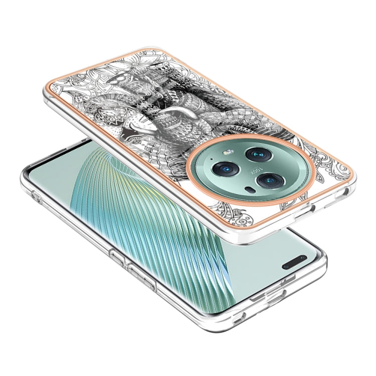 For Honor Magic 5 Pro Electroplating Marble Dual-side IMD Phone Case(Totem Elephant) - Honor Cases by PMC TechLife | Online Shopping South Africa | PMC TechLife | Buy Now Pay Later Mobicred