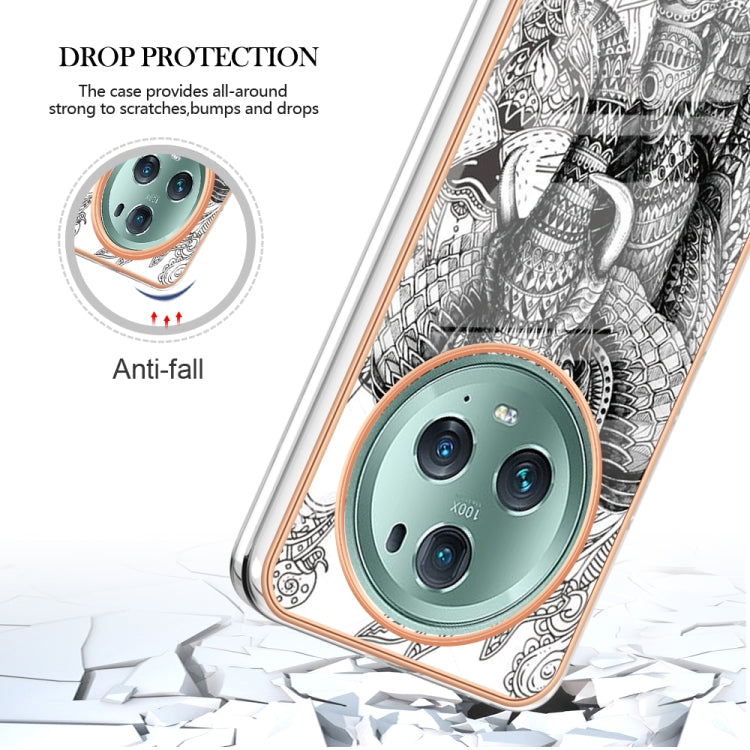 For Honor Magic 5 Pro Electroplating Marble Dual-side IMD Phone Case(Totem Elephant) - Honor Cases by PMC TechLife | Online Shopping South Africa | PMC TechLife | Buy Now Pay Later Mobicred